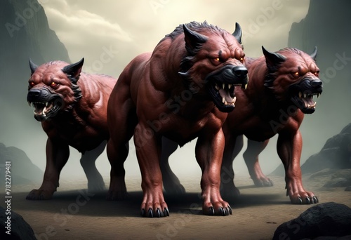  three-dimensional image of the dogs of hell