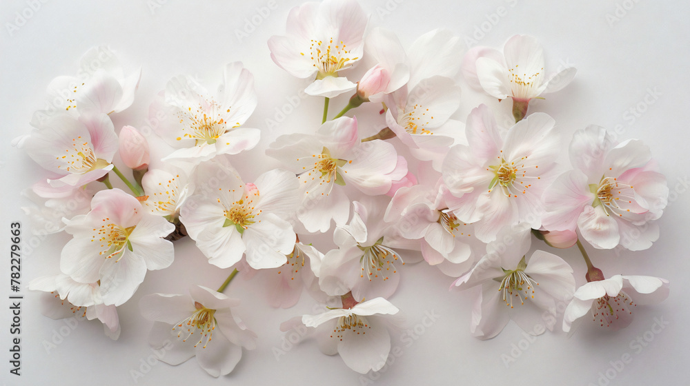 An arrangement of cherry blossoms in soft pink