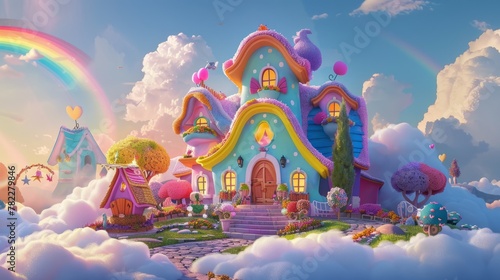 A Whimsical and Colorful Cottage in the Clouds