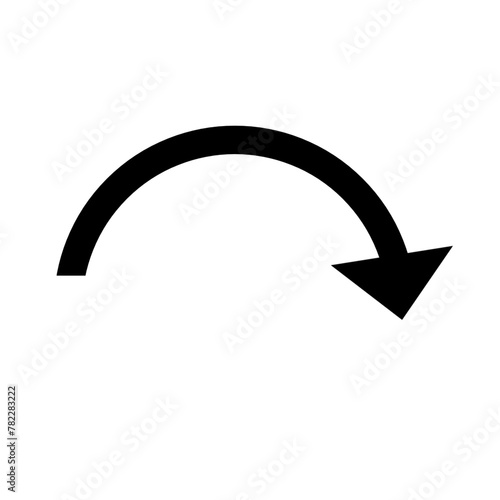 Arrow down right icon , curved arrow icon 