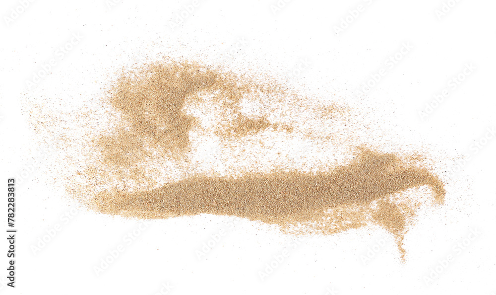 Sand scatter isolated on white background and texture, clipping Sand scatter isolated on white background and texture, clipping