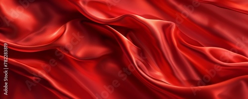 Luxurious red satin fabric with elegant waves