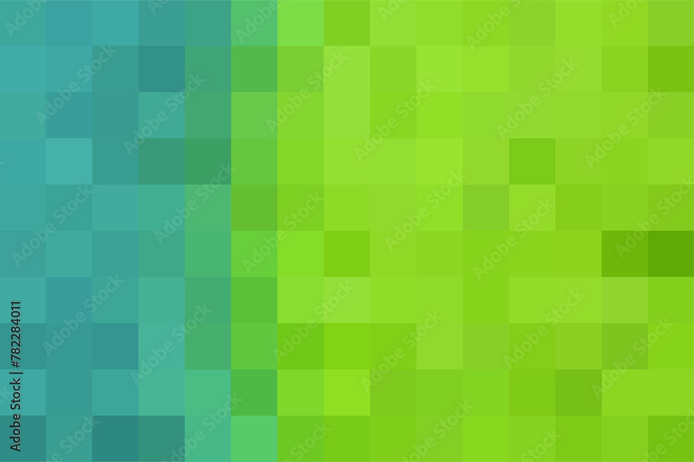 Gradient background from blue and green squares connected vertically. Blue-green pixel texture for publication, poster, calendar, posts, screensaver, wallpaper, cover, website. Vector illustration Gradient background from blue and green squares connected vertically. Blue-green pixel texture for publication, poster, calendar, posts, screensaver, wallpaper, cover, website. Vector illustration
