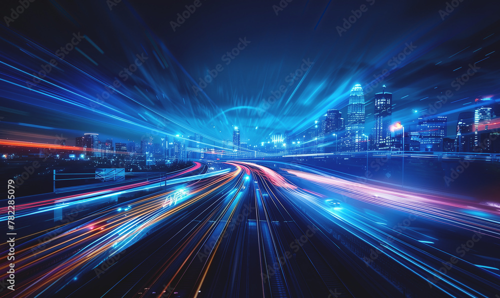 ultra fast railway train blurred motion perspective, speed and dynamics of big city, urban car traffic concept, creative background ultra fast railway train blurred motion perspective, speed and dynamics of big city, urban car traffic concept, creative background
