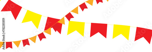 Carnival garland with flags. Decorative colorful party pennants for birthday celebration, festival and fair decoration. Vector illustration. EPS 10