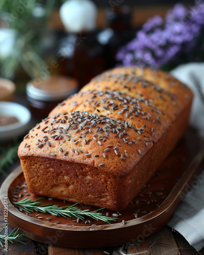 Caraway seed cake. Seed cake is a traditional British cake flavoured with caraway or other flavoursome seeds