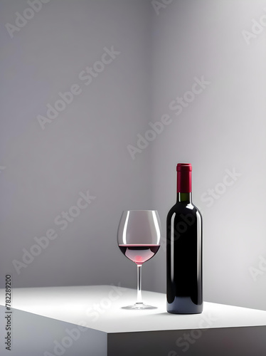 Bottle of red wine isolated on white with a copy space