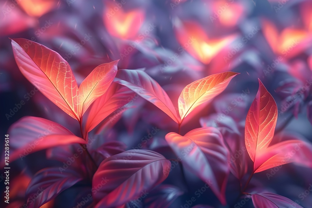 Vibrant Holographic Flora in Twilight Hue. Concept Fantasy Photoshoot, Holographic Art, Twilight Aesthetic, Vibrant Flora