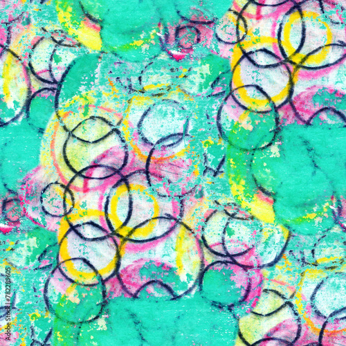 Abstract seamless pattern with acrylic painting. © tiff20