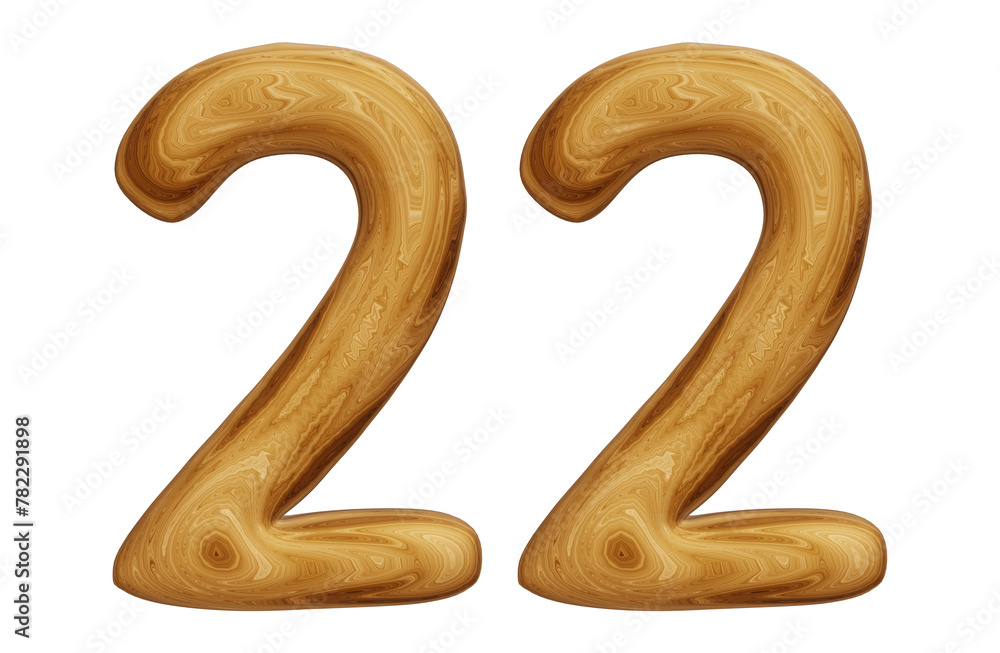 Wooden number 22 for math, education and business concept Wooden number 22 for math, education and business concept