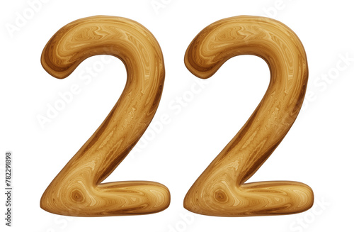 Wooden number 22 for math, education and business concept photo