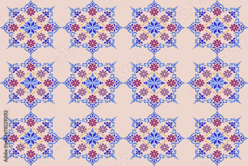 seamless geometric damaslem embroidery pattern. illustration, vector.