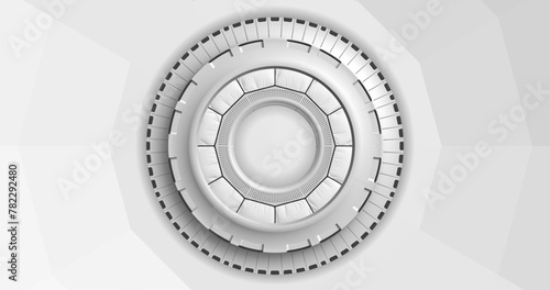Stylish white circle with black lines creating a unique pattern. Can become a bright accent at any event or art installation. Vector illustration