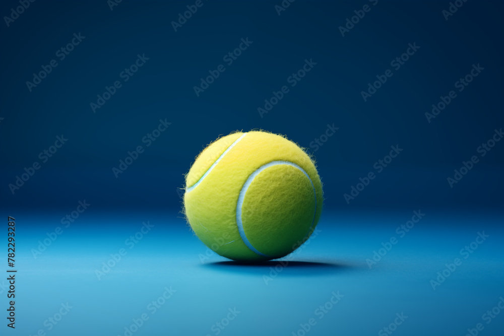 A Tennis ball isolated on dark blue background