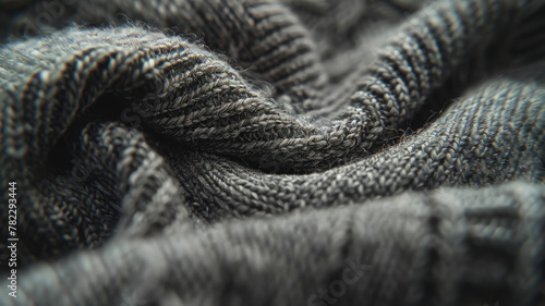 Close-up of a gray knitted fabric