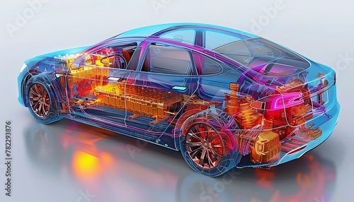 Develop a CAE simulation to analyze the thermal management system of an electric vehicle battery pack photo