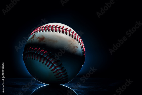 An abstract of a Baseball on dark blue background