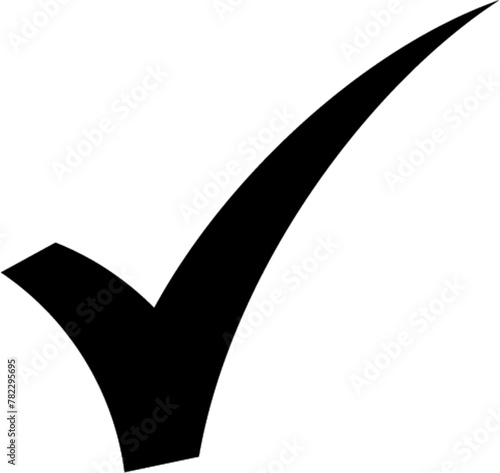 Black check marks, isolated tick symbols, checklist signs, and an approval badge. Flat and modern checkmark design, vector illustration.