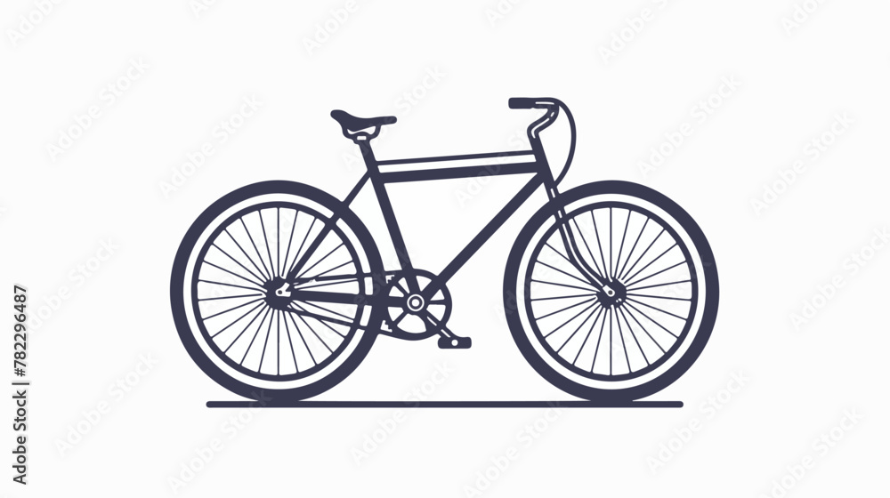 Bicycle icon in outline style isolated on white bac