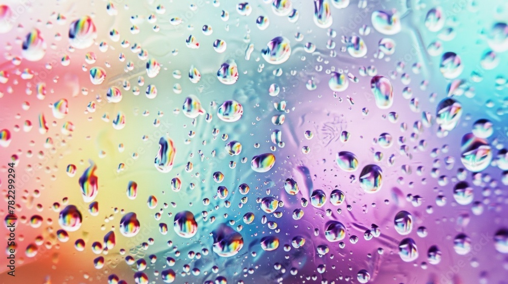 The abstract chromatic background of water droplets has a texture on the damp glass surface. This style is minimalist, with a simple white background and the modern poster style design The abstract chromatic background of water droplets has a texture on the damp glass surface. This style is minimalist, with a simple white background and the modern poster style design