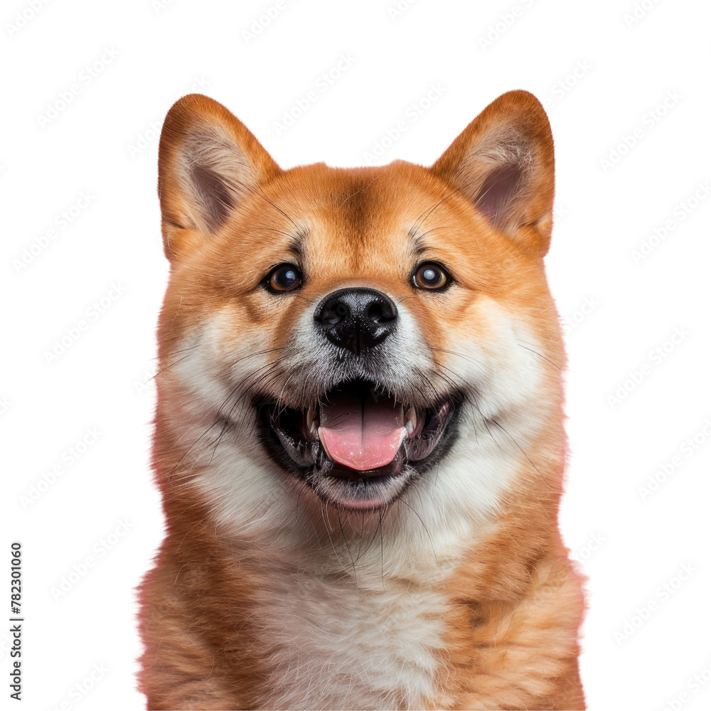 Smiling dog looking at camera