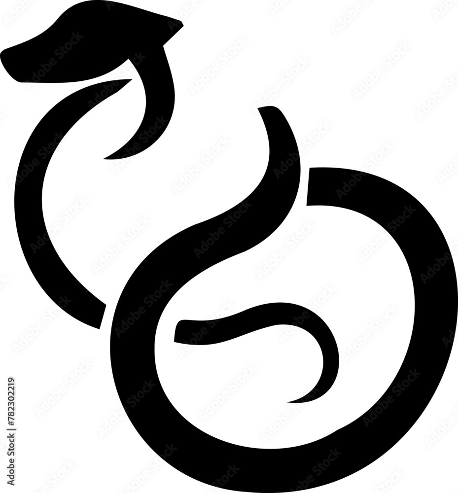Minimalistic black abstract vector of a snake for business, company logo Minimalistic black abstract vector of a snake for business, company logo