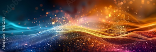 A colorful  abstract image of a wave with a lot of sparkles by AI generated image