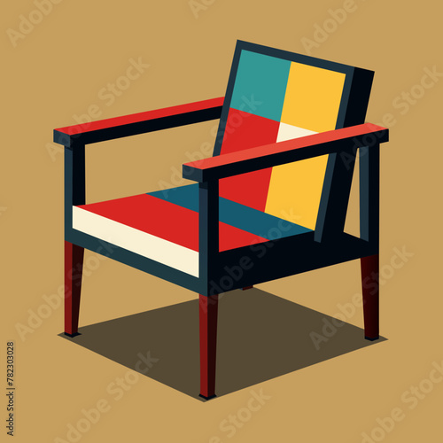 Bauhaus-Inspired Chair: Minimalist Illustration of Functionality
