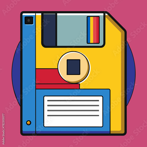 Bauhaus-Inspired Floppy Disk: Abstract Illustration of Technology