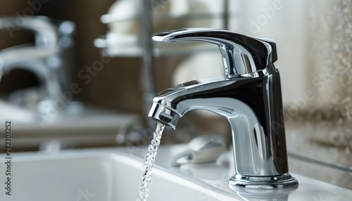 Attractive chrome faucet suitable for bathroom or kitchen