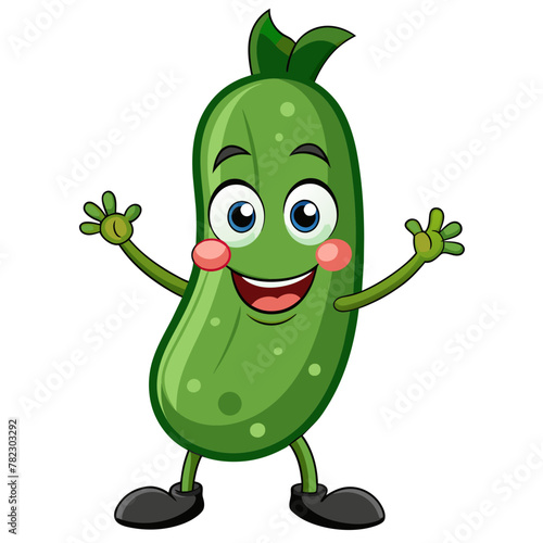 Cheerful Cucumber: Fresh Mascot of Garden Greenery