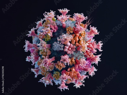 An interactive 3D model of a norovirus particle photo
