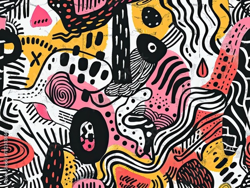 Hand-drawn doodle elements forming a cohesive