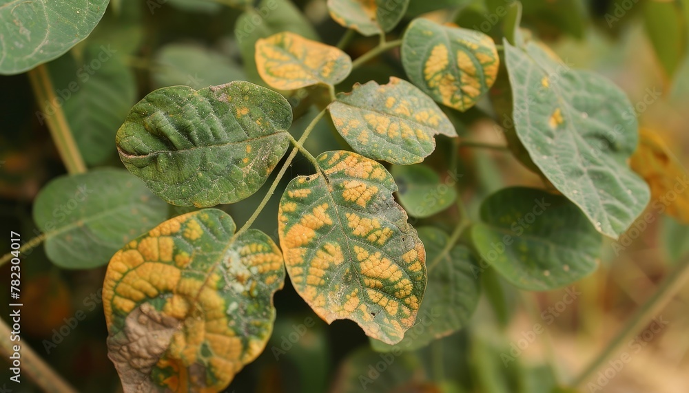 Bacterial infection leads to soybean leaf blight Stock Photo | Adobe Stock