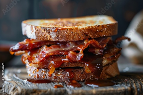 Bacon sandwich with sauce