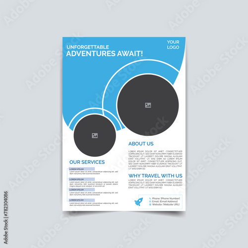 Travel agency flyer design template