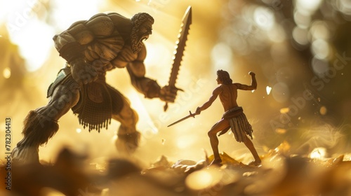The fight between David and goliath photo