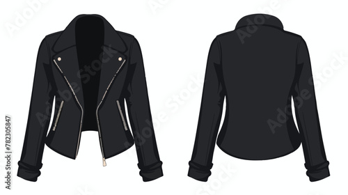 Black long sleeve blouse jacket template. Vector il