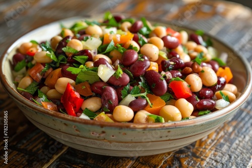 bean salad with five types of beans photo