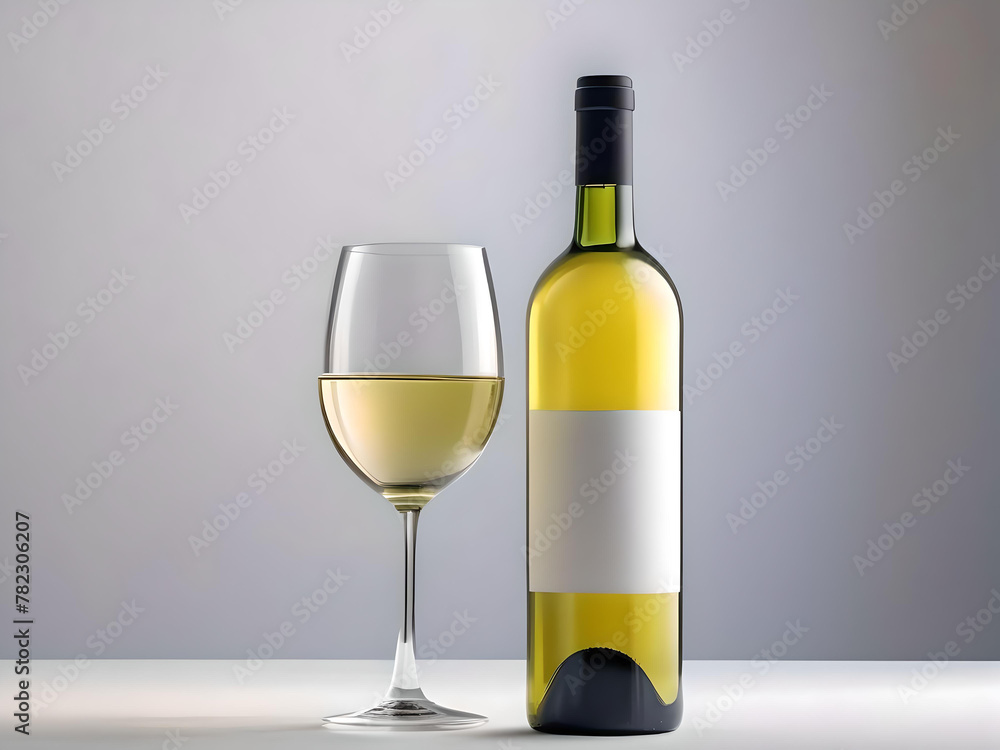 Bottle of white wine isolated on white with a copy space Bottle of white wine isolated on white with a copy space