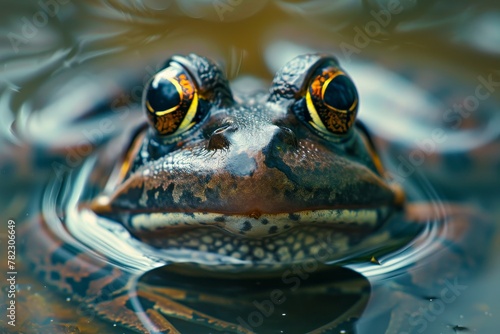 Close Up of a Frog in Water