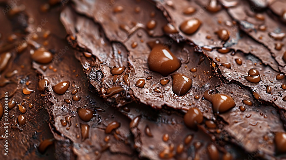 dark brown color tree trunk bark textured chocolate layers with water drops on it dark brown color tree trunk bark textured chocolate layers with water drops on it