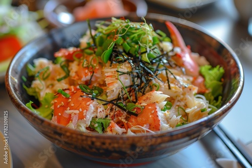 Bowl with Japanese crab salad