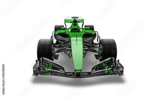 Race car on a white isolated background. 3d rendering. 3d illustration