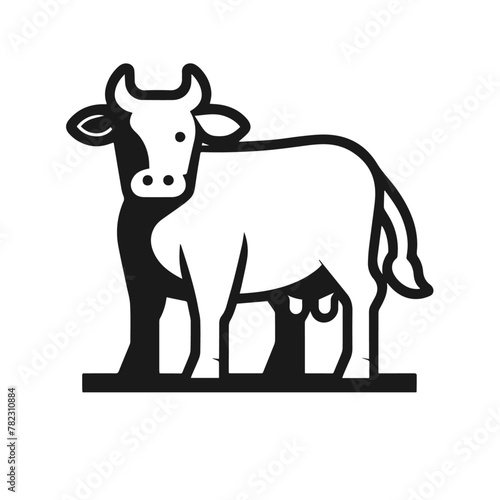 Cow 🐮 graphic icon. Cow black silhouette isolated on white background. Vector illustration
