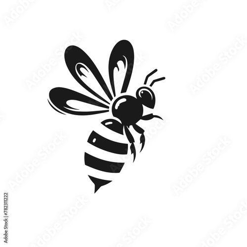 Honey bee      isolated cartoon set icon. Vector illustration of honeybee on white background. Vector cartoon set icon honey bee . 