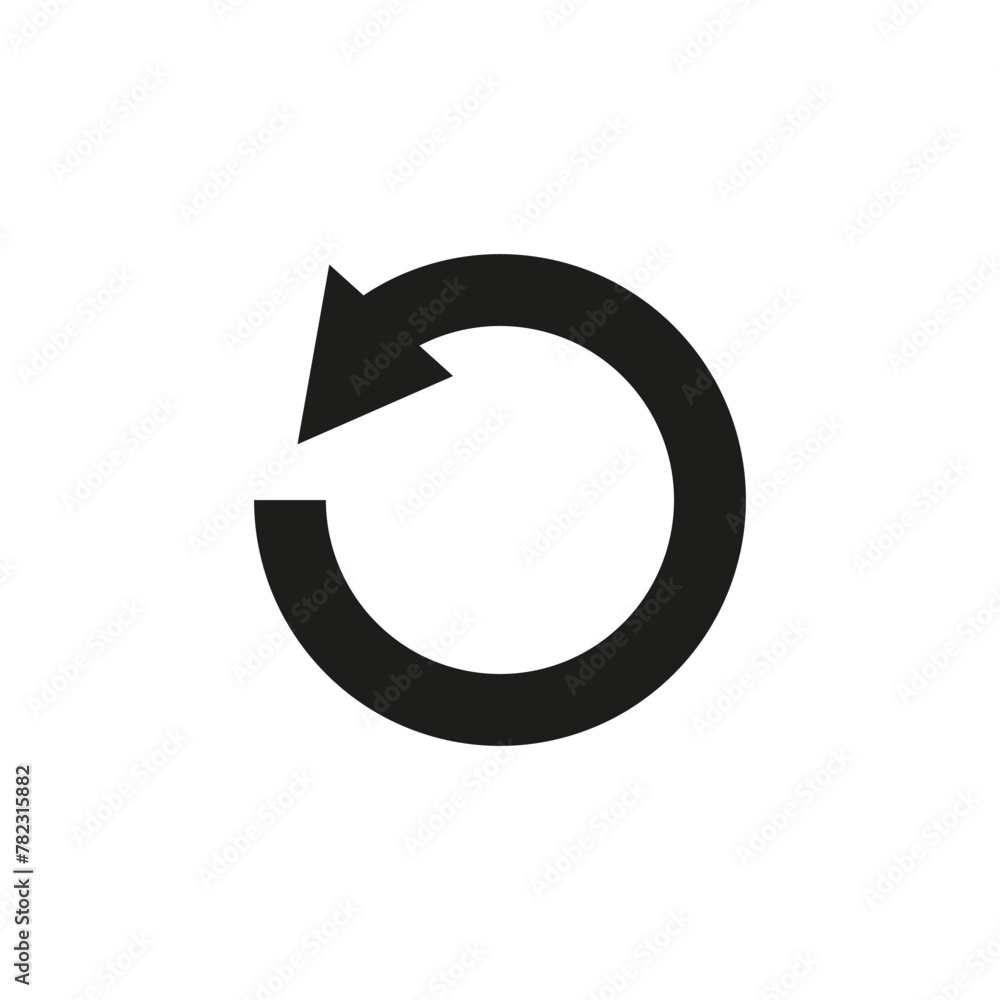 Wide bold rotating round arrow. Circle arrow. Vector illustration. Wide bold rotating round arrow. Circle arrow. Vector illustration.