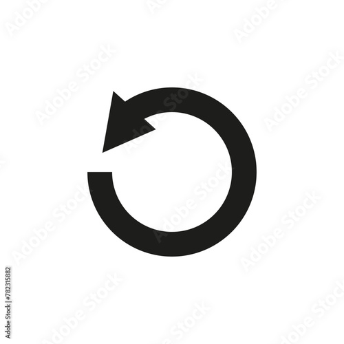 Wide bold rotating round arrow. Circle arrow. Vector illustration.