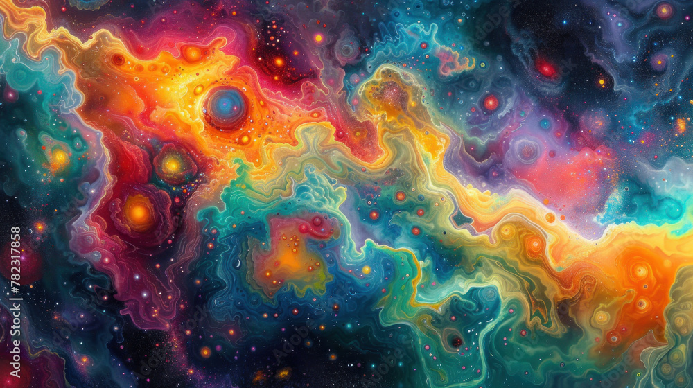 Multi-colored abstract background, wet paint stains Multi-colored abstract background, wet paint stains