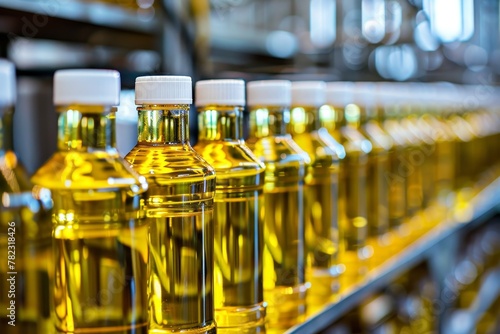 Edible oil factory with shallow depth of field Focus on select areas
